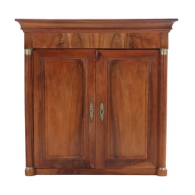 FRENCH WALNUT CABINET TOP HAVING TWO DOORS AND BRONZE MOUNTED COLUMNS C 1870.