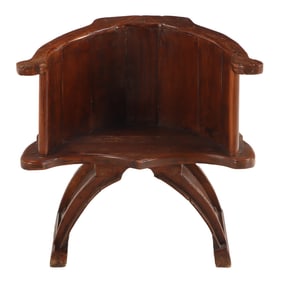 RUSTIC AFRICAN CHAIR HAVING A CURVED BACK C 1940.