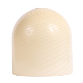 A MURANO GLASS PENDANT SHADE HAVING A CREAM COLOR WITH SWIRL THROUGHOUT, LABELLED VETRI MURANI 022.