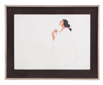 R.C. GORMAN (DINE [NAVAJO] 1931-2005) "DEZBAH" COLOR LITHOGRAPH ON PAPER, PENCIL SIGNED EDITION