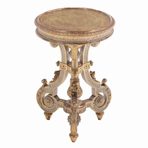 A great Italian gilt carved and painted sculpture stand or end table C 1880. (1 of 7)