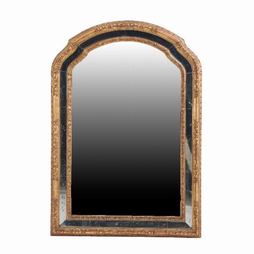 A French carved mahogany gilt mirror attributed to Jansen C 1945. (1 of 7)