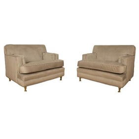 A pair of MCM Italian oversized club chairs C 1950.