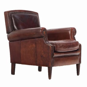 A French leather club chair C 1960.