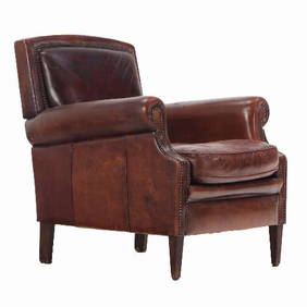 A French leather club chair C 1960. (1 of 7)