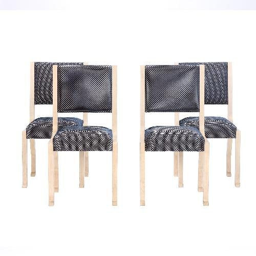 A set of four French side chairs in the manner of Marc Du Plantier circa 1990. (1 of 8)