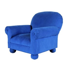 An electric blue upholstered custom made club chair C 1995.