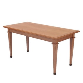 A Mid Century French oak library table in the manner of Jacques Adnet C 1940 .