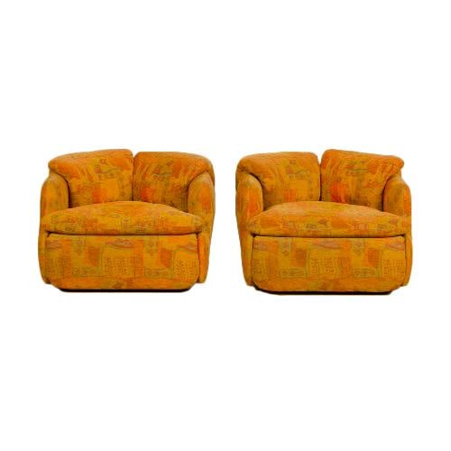 A pair of armchairs by Alberto Rosselli for Saporiti Italy C 1970s. (1 of 10)