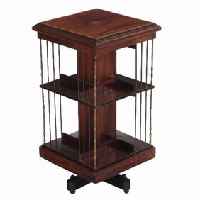 An English rosewood revolving bookcase C 1890.