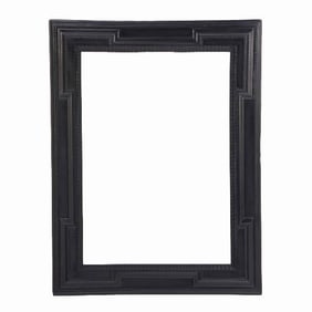 A large Italian Carved & Ebonized Wood Mirror Frame in the Dutch style C 1940.