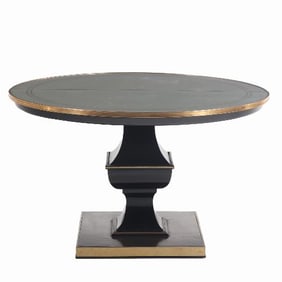 An Art Deco ebonized and bronze mounted table by Nordiska C 1945.