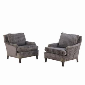 A pair of French upholstered bergeres 20th C.