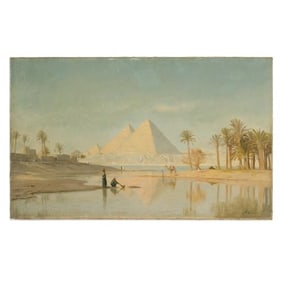 John Peter Kornbeck (Dutch 1837-1894) "Pyramids" landscape.