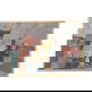 Bert Rokus (American 20th Century) An oil on canvas abstract oil painting depicting a figure on