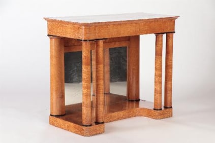 A Biedermeier Style figured elm console table 19th C.