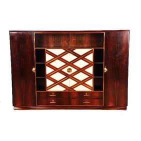 An Italian rosewood and parchment cabinet by Paolo Buffa C 1940.