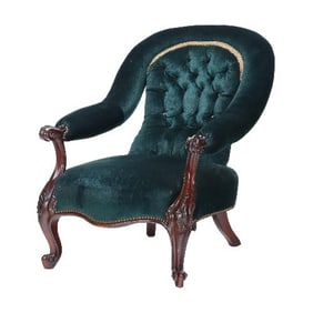 An imposing continuous arm library chair 19th C .