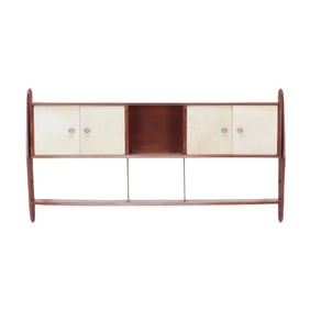 A MCM walnut wall hung headboard C 1960.