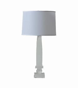 A French modern Lucite table lamp in the manner of Karl Springer C 1980.