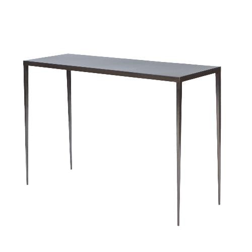 A wrought iron console in the manner of Jean-Michel Frank . (1 of 7)