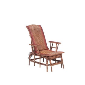 A French rattan convertible chaise longue circa 1900.