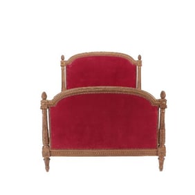 A French Louis XVI style giltwood full size bed C 1900.