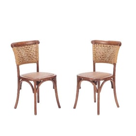 A pair of vintage French oak side chairs 20th C.