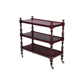 An English mahogany three-tier dessert cart 19th C.