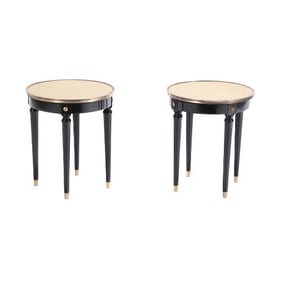 A pair of Directoire style ebonized tables C 1950.