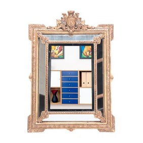 A French gilt wood and gesso mirror C 1900.