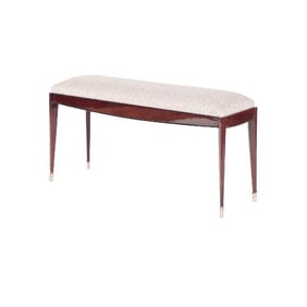 A French Art Deco mahogany upholstered bench circa 1930.