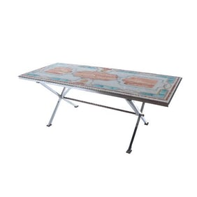 A Rare marble top table on chrome base signed Jean Charles for Maison Charles C 1970.