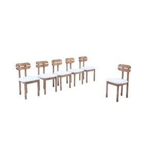 Set of 6 Italian oak dining chairs C 1965 .