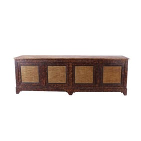An Italian faux tortoise painted sideboard C 1900.
