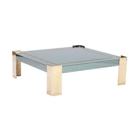 An Italian MCM style glass and brass coffee table C 1970.