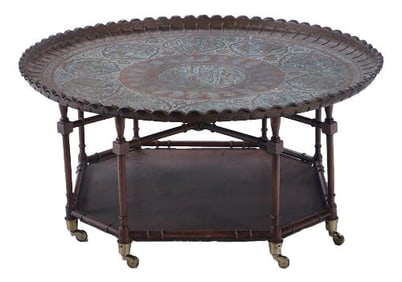 A brass tray top coffee table C 1960 .