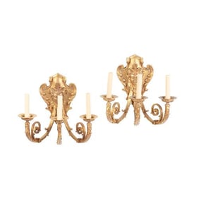 A pair of French Neoclassical style gilt bronze sconces 19th C.