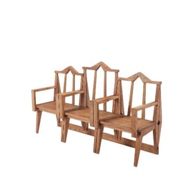 A wonderful Italian oak three section bench C 1960 .
