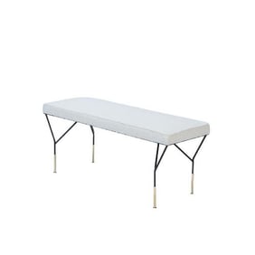 An Italian metal and brass bench .