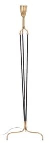 A sculptural brass and iron floor lamp C 1950.