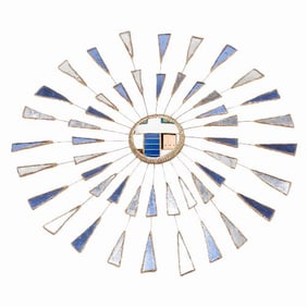An "Etincelles" style Sunburst Statement Mirror in the manner of Line Vautrin .