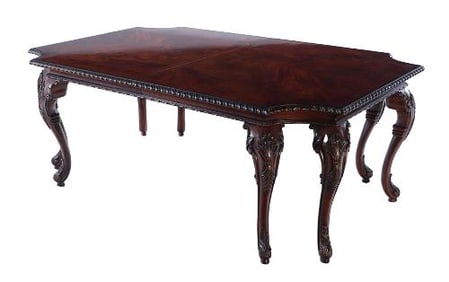 A Georgian style carved mahogany dining table by Century 20th C .