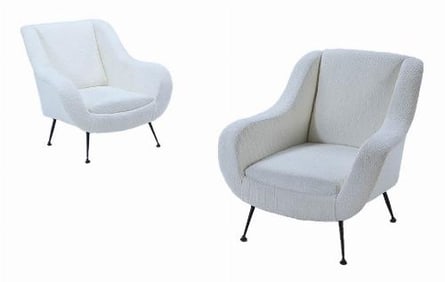 A pair of Italian MCM lounge chairs C 1950.