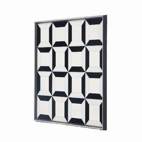 A Verner Panton style optical illusion diamond Pop Art mirror.