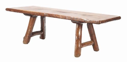 A large rustic modern French farm table circa 1940.
