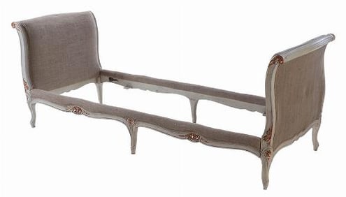 A French Louis XV style painted and gilt daybed C 1950.