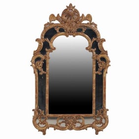 A French Louis XV style carved and giltwood mirror C 1940.