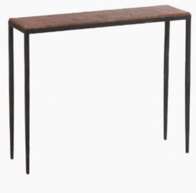 A Wrought Iron Console Table in the Manner of Jean-Michel Frank .