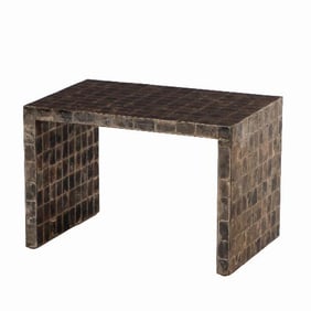 A mica end table or small coffee table in the manner of Jean-Michel Frank .